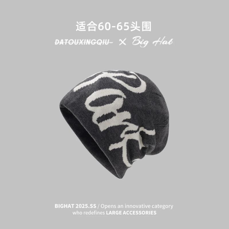 American Street Letter Jacquard Double-sided Knitted Hat Women's Hip-hop Skateboard Style Ear Protectors Autumn and Winter Cold Hat Men's and Women's