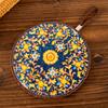 Decorative Heat Mat Vintage Ceramic Trivet, Resistant Pot Holder for Casserole Enamel Elegant Dining Placemat Cookware, Traditional Table Hot Dishes,
