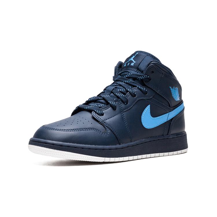 New Jordan 1 Mid Obsidian University Blue GS 554725-415