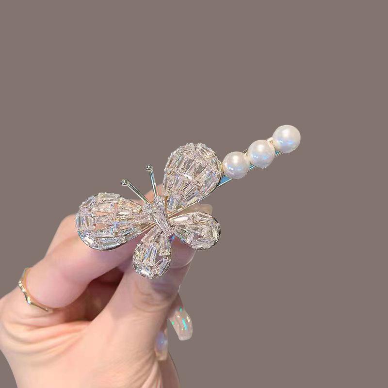 Elegant 2025 Korean Bow Pearl Rhinestone Hair Clip - Internet Celebrity Style