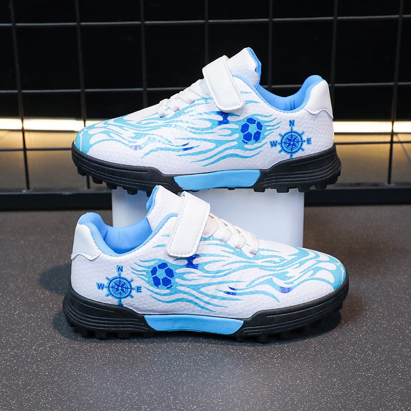 

Children Soccer Cleats Fashion Design Breathable Non-slippery Soccer Shoes for Boys and Girls 37 небо синє кольору