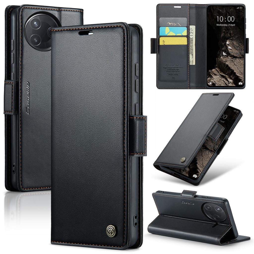 For Xiaomi Poco F7 Ultra 5G/Xiaomi Poco F7 Pro 5G Case CASEME 023 Series RFID Blocking Leather Wallet Stand Phone Cover