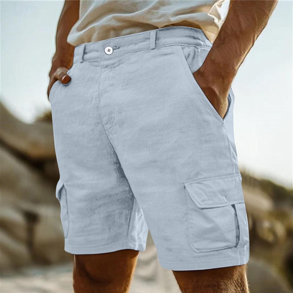 Men's Multi-pocket Work Pants Straight Five-inch Pants