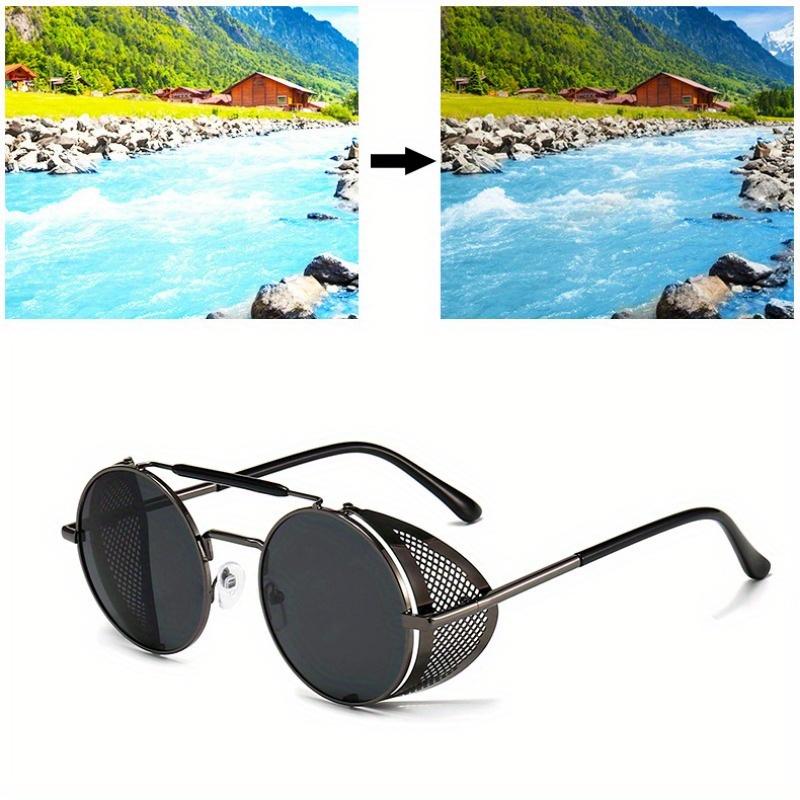 1 buc. Ochelari de soare rotunzi, steampunk, cu cadru metalic, moda retro bărbați, ochelari de soare rotunzi clasici, nuanțe de protecție, ochelari de soare
