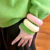 Bohemian Round Wide Bracelet Europe American Style Retro  Hand Ring Unique Acrylic Bangle  Women