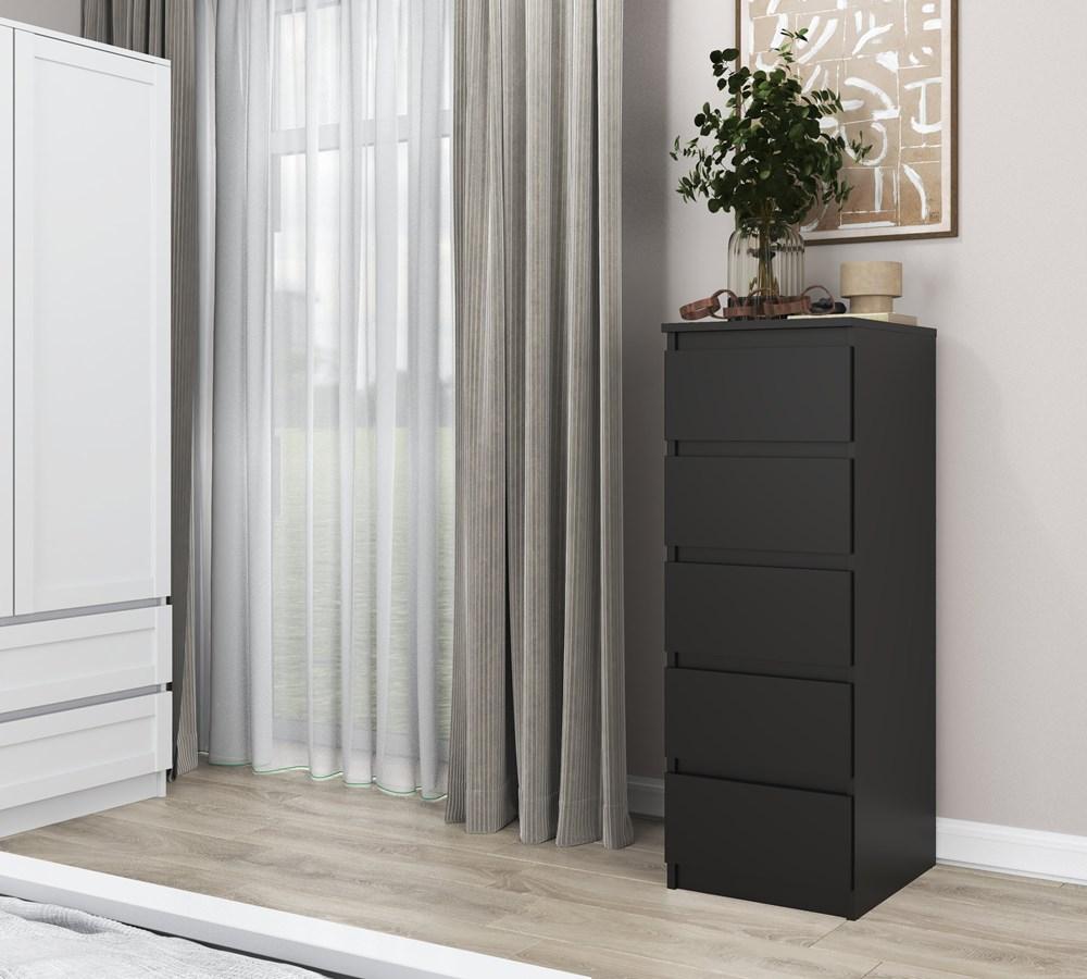 Malwa Chest of Drawers W5 BLACK
