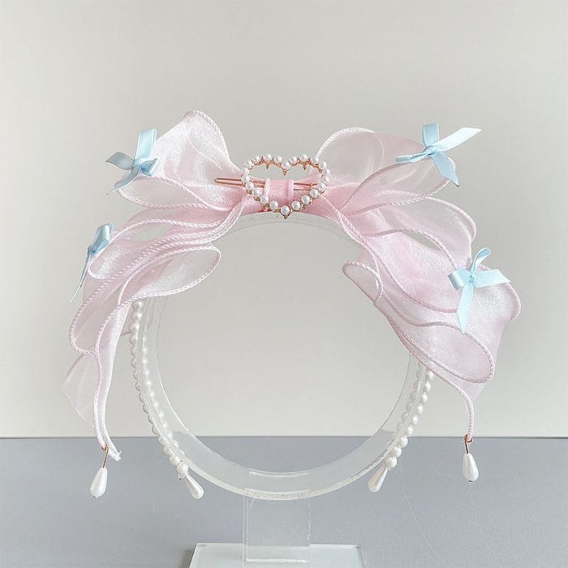 Spitzen Schleifen Haarband Mädchen Haar Stirnbänder Cosplay Perlen Perlen Haarband Kopf Reifen Kopfschmuck Haarschmuck