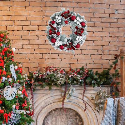 Weihnachtskranzdeko Künstliche Girlande für Haustür Saisonale Gartendekoration