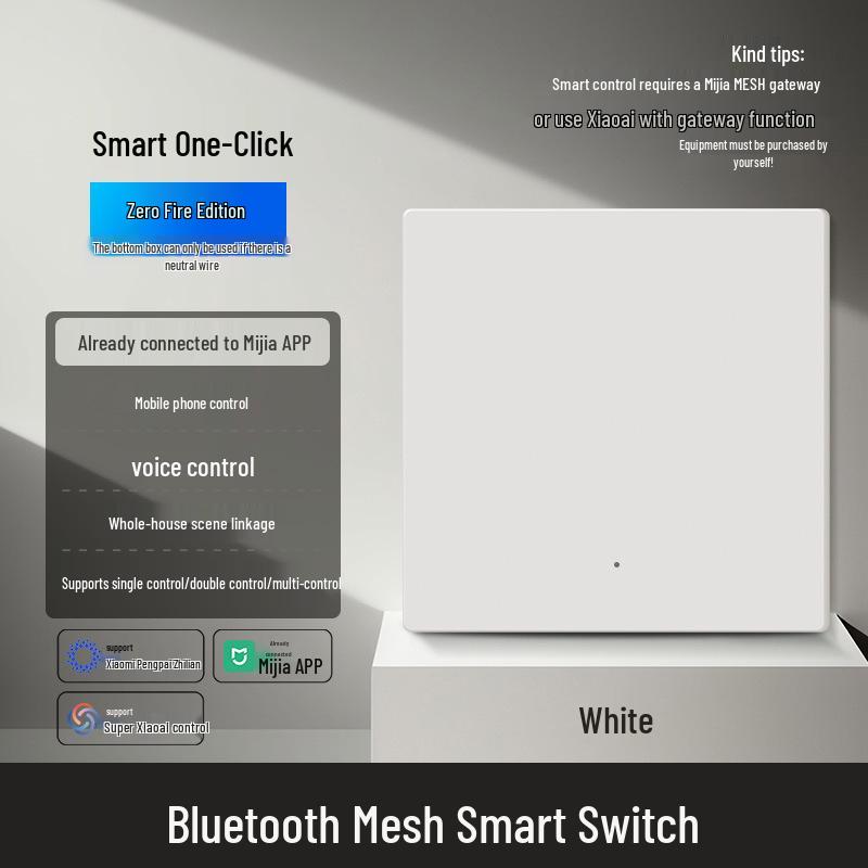 Smart Bluetooth Mesh Switch Panel: Compatible with Mijia App and Supports Xiaoai Tongxue Voice Control.