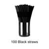 100PCS/Set Drinking Straws Black Transparent Colored Disposable Beverage Straws Milk Tea Bar Party Wedding Kitchen Accessory ZYF