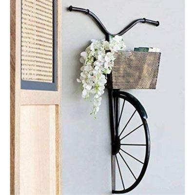 Wrought Iron Cycle Wall Hanging For Books, Decorative Floral - (Black, Medium) 76.2L X 53.3W Centimeters ,Metal