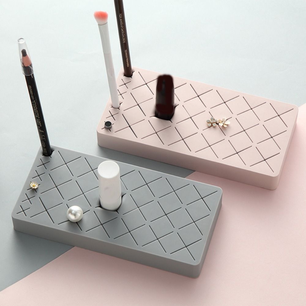 Silicone Lipstick Rack 8/18 Grid Lipstick Organizer Accessories Makeup Brush Holder  Makeup