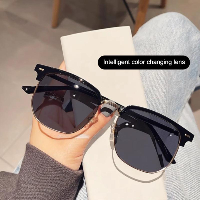 Photochromic Glasses Half Frame Anti Blue Sunglasses Eye Protection Computer Eyeglasses Eyewear For Women Men