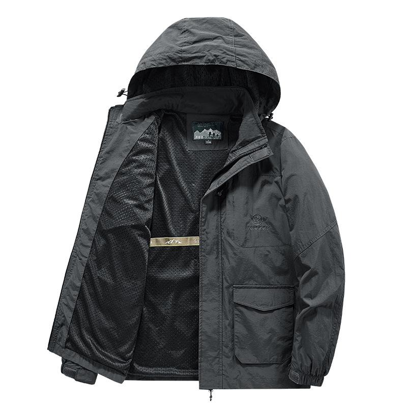 Kurtka męska na wiosnę i jesień, luźna, duża, męska, z kołnierzykiem typu stójka, jednokolorowa, codzienna kurtka