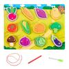 Children's Double-Sided Wooden Activity Board: Matching, Stringing, Drawing, Beading, and Fishing Educational Toy