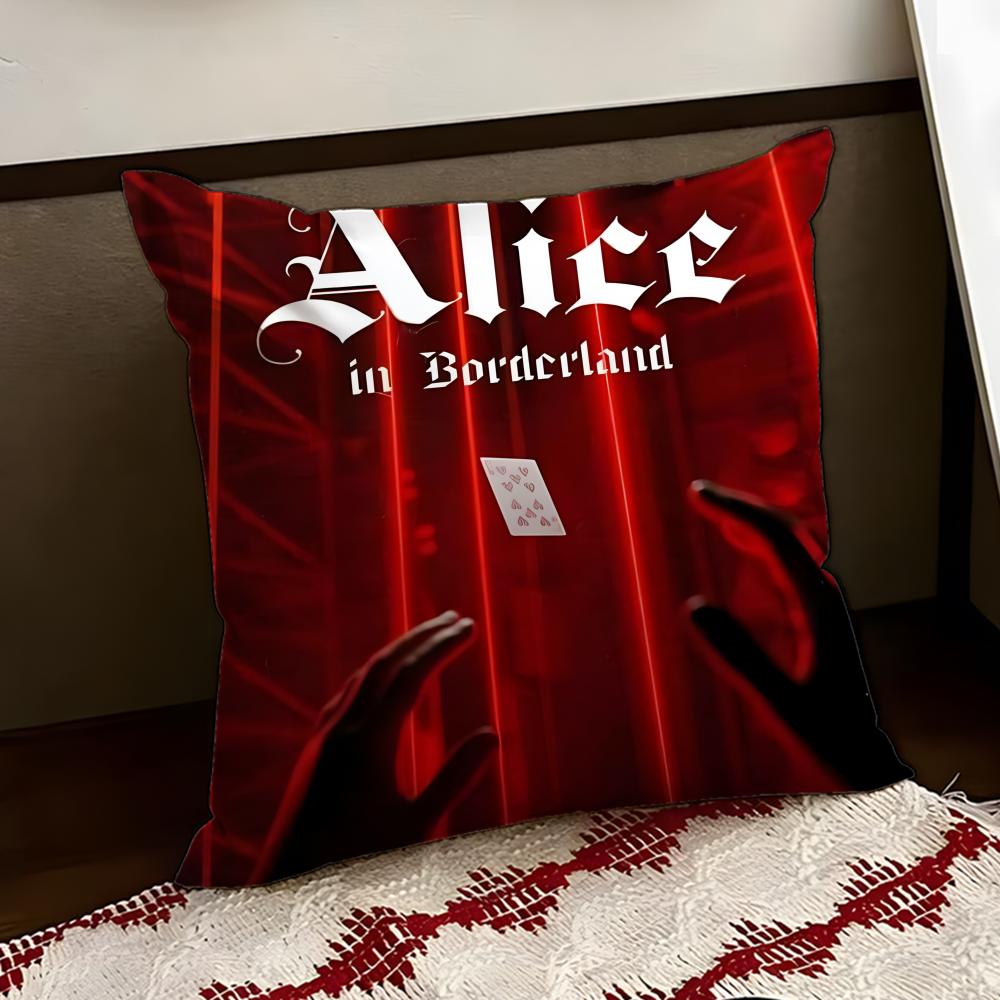 TV AAlice in BBorderland Cushion Cover Reversible Soft Durable Pillow Cover Home Car MultiScene Use for Daily Comfort