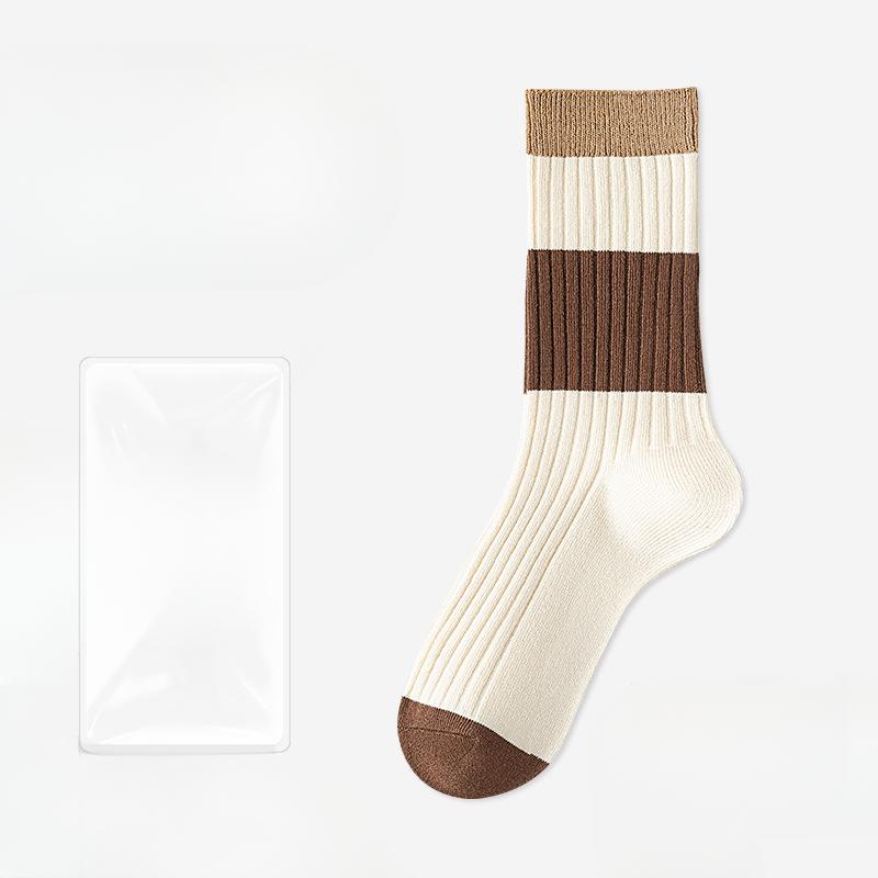 

Женские весенне-осенние носки-трубы из чистого хлопка, влагоотводящие, дезодорирующие, дышащие, не скатывающиеся 1 pair белый