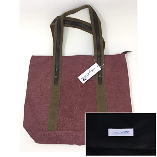 Angel Moon Canvas Tote Shoulder Bag with Zipper, Large, A4 Size, Simple and Elegant Design, Sturdy Handle, Suitable for Adults, Ladies, Office, Casual