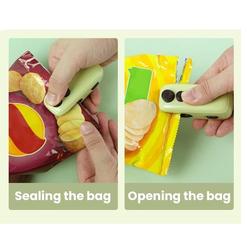 Small Portable Snacks Sealer Manual Sealing Tool for Food Preservations Portable Tool Suitable for Home and Office Use