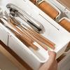 Expandable Storage Box Drawer Organizer with Removable Dividers Adjustable 3-Compartment Drawer Divider for Office Kitchen Bathroom Bedroom