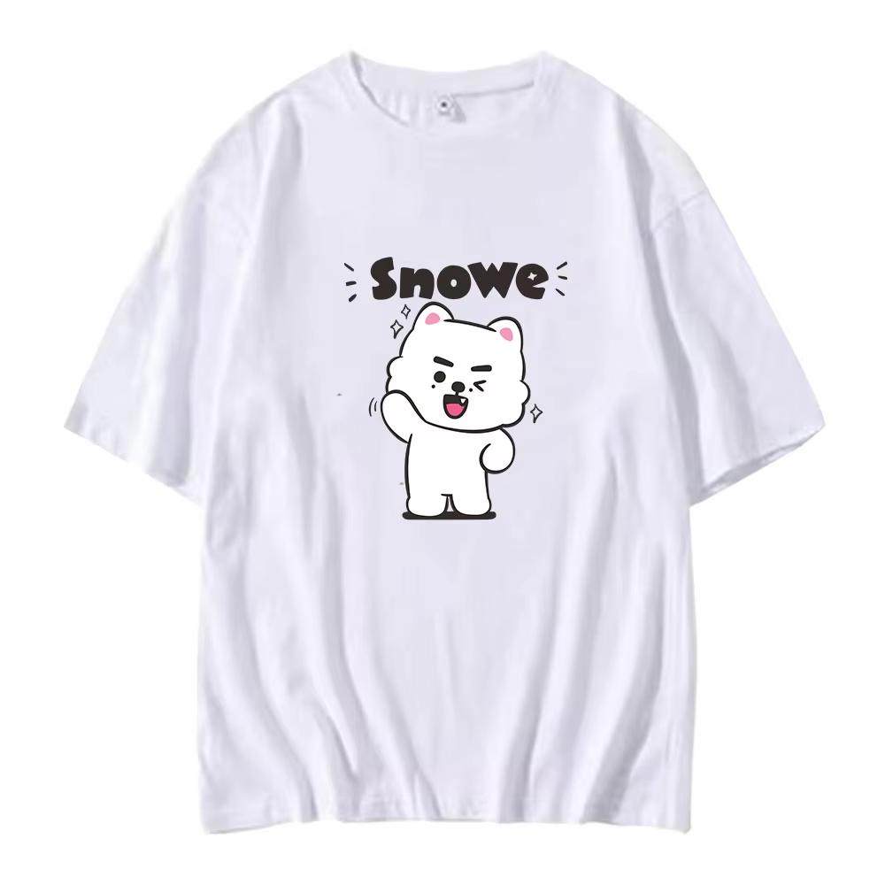 ENHYPEN ENCHIN Cute Graphics Unisex Shirt Kpop Korean Style 2026 Summer New Cotton Men's Women's Streetwear Tshirt Fan Gift