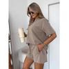 European & American Solid Color Casual Sweatshirt Set