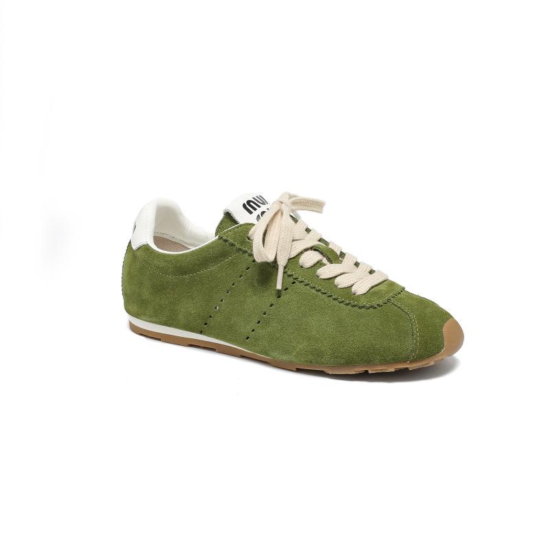 

Кожаные ретро кроссовки Forrest Gump женские 2025 весна и лето новые универсальные на мягкой подошве повседневные спортивные кеды на плоской подошве белые женские 40 зелёный