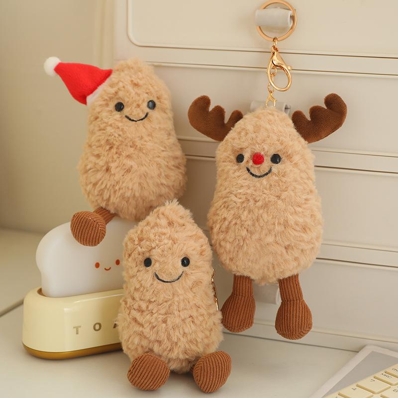 Reni de Crăciun Păpușă Arahidă Jucărie de Pluș Păpușă Arahidă Fete Geantă Breloc Pandantiv Păpușă de Pânză
