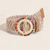 Ceinture Style Bohème Tissée Ceinture de Taille Colorée Style Ethnique Ceinture en Paille Tressée Boho Décoration de Robe