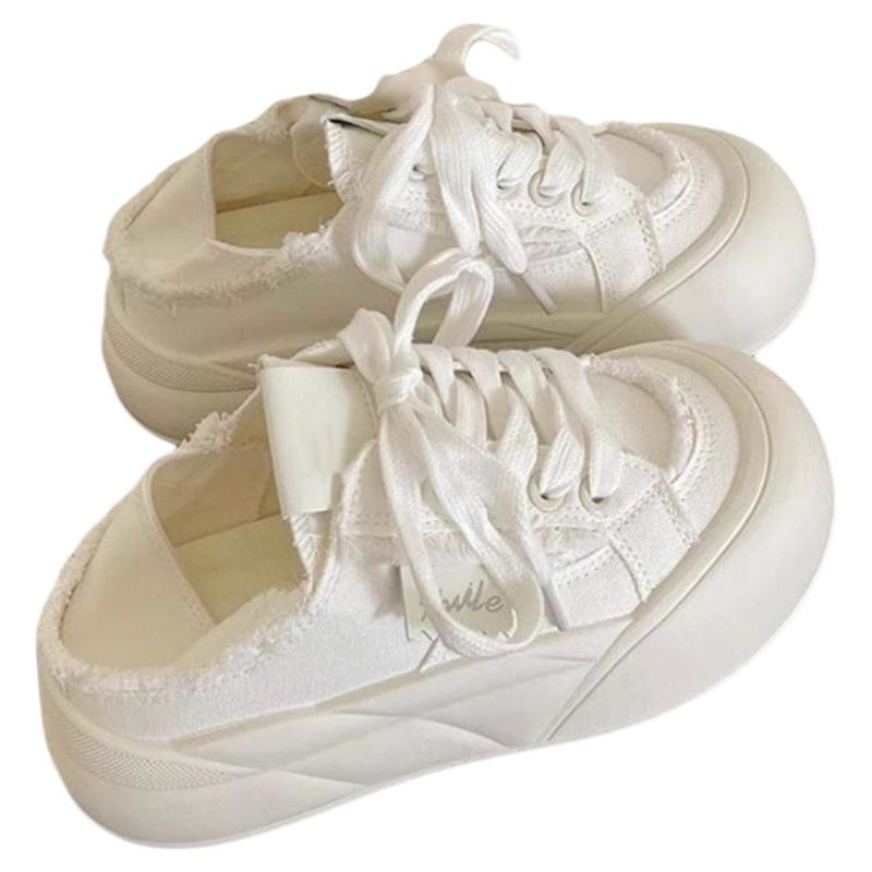 Two Wear Platform Canvas Shoes Women's Spring and Autumn New Summer Board Shoes Bread Shoes Women
