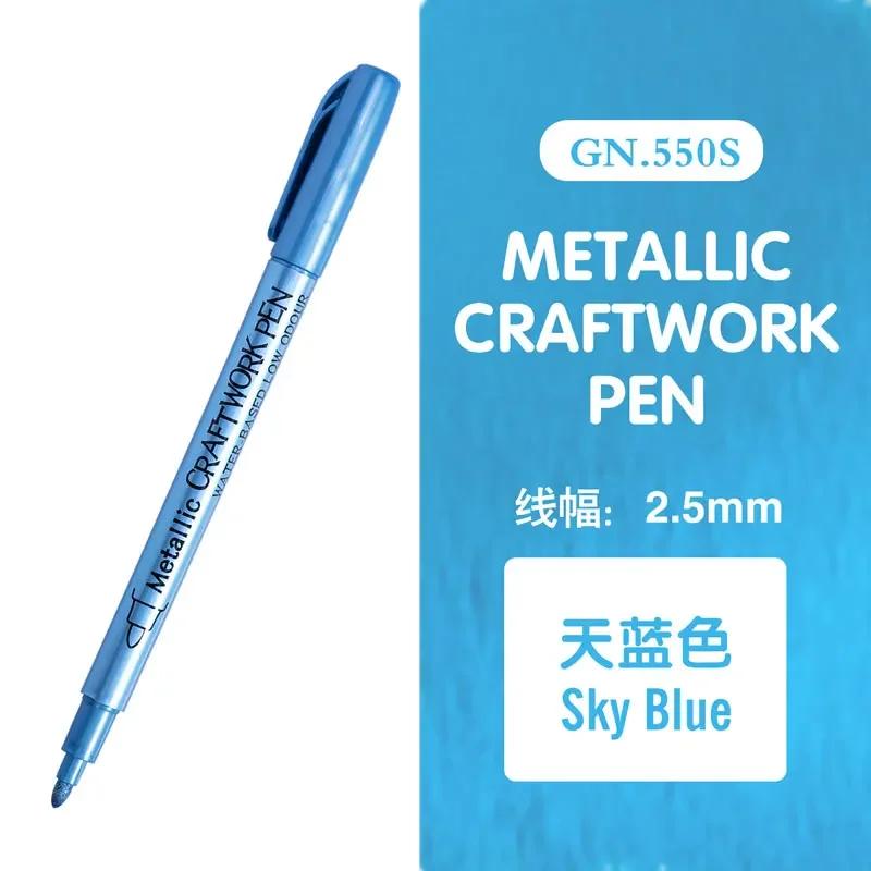 Double Tip Metallic Gold Silver Marker Pen Permanent Art Marker Crafts DIY Painting Pens Card Making Stationery Art Supplies