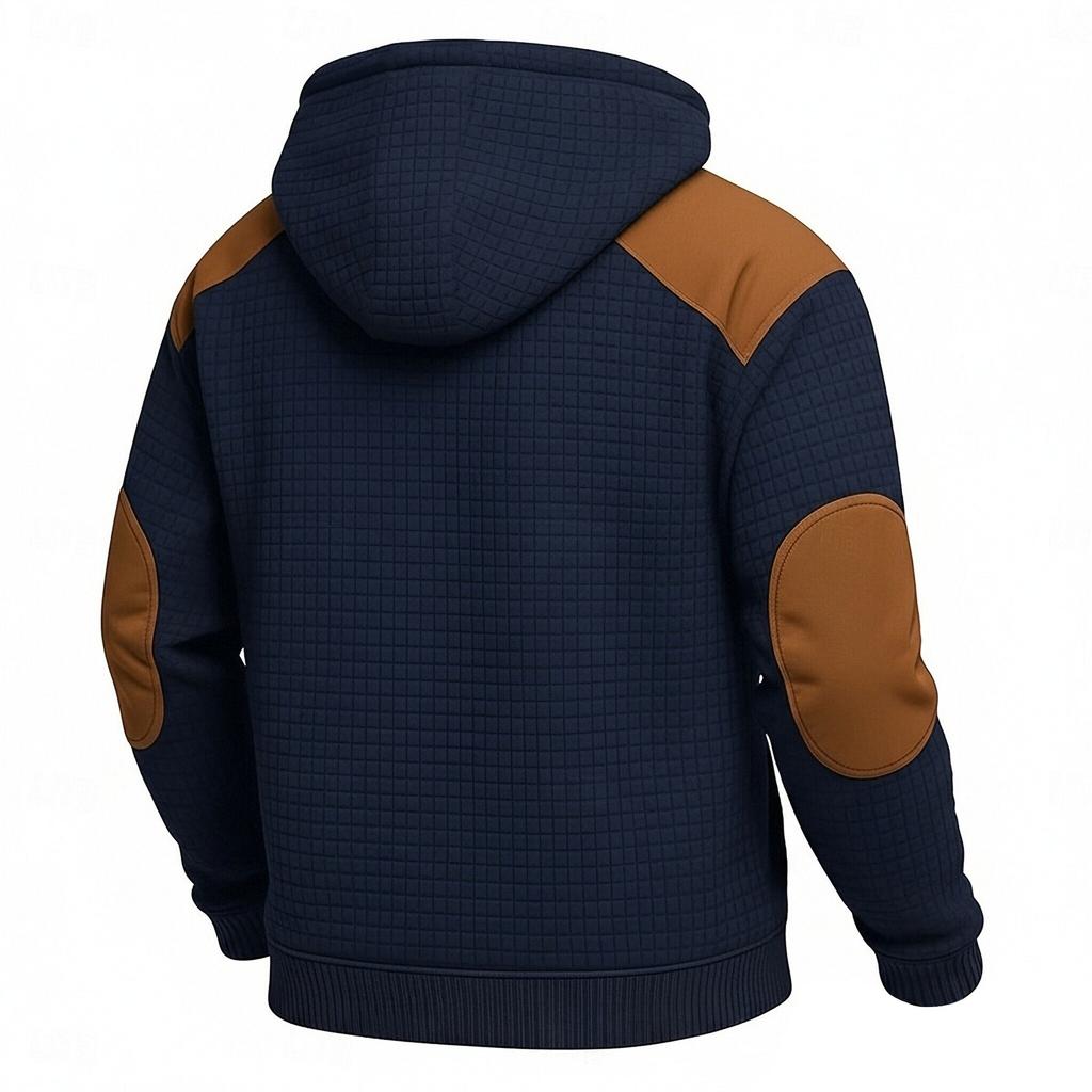 Men's Color Button-Down Collar Hoodie Men's Sports Plus Size Casual Sweatshirt