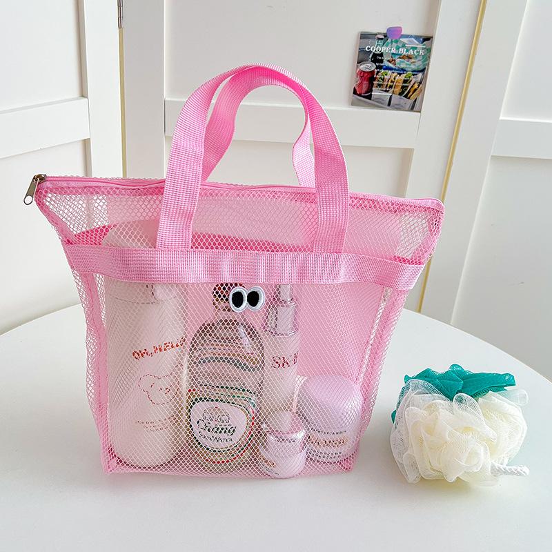Large Portable Storage Bag For Seaside Vacation Mesh Handbag For Swimming And Fitness Portable Storage Bag For Toiletries