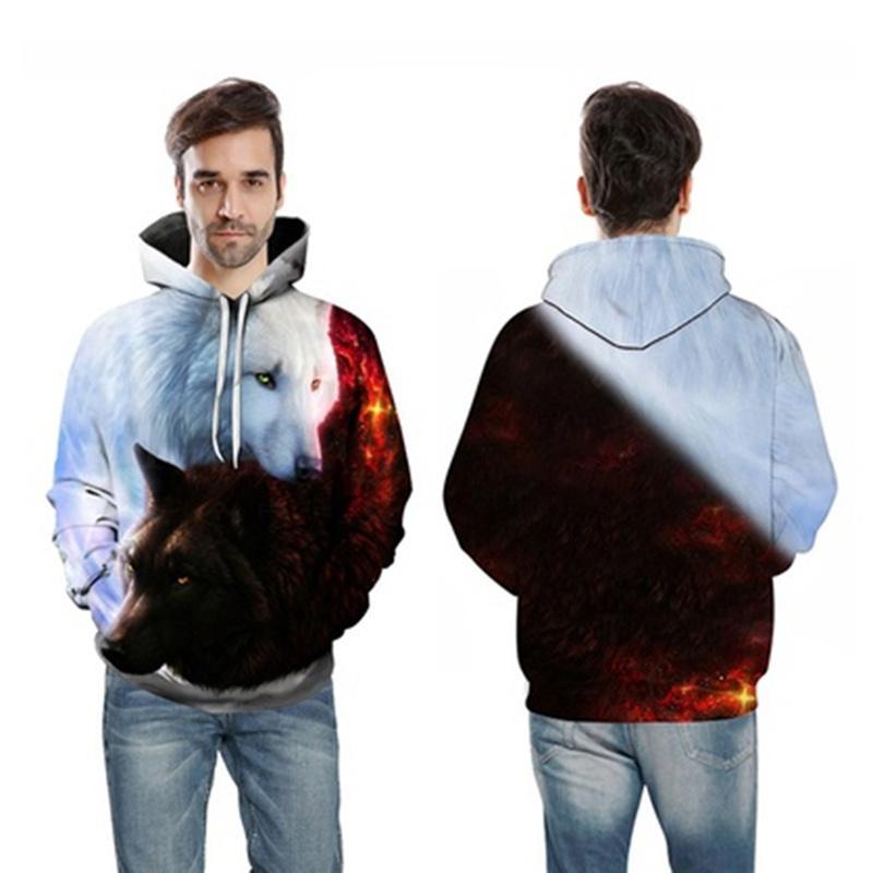 Buy 3d Wolf Print Hoodies Men Women Autumn Winter Fashion Casual Tops ...