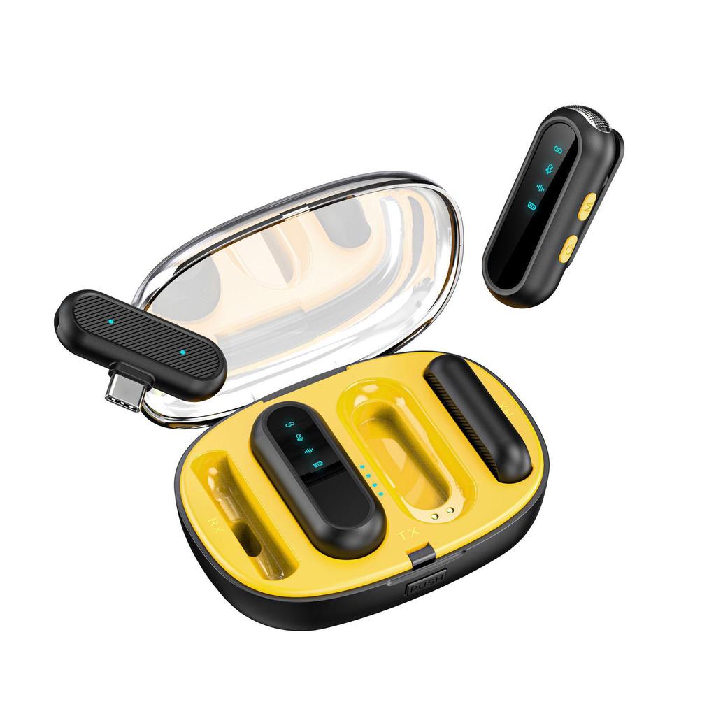 K11 Wireless Lavalier Microphone with Smart Noise Reduction, Live Streaming, Charging Case, and One-to-Two Feature.