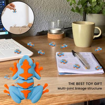 1/2/3Pcs 3D Printed Tropical Frog Ornament Movable Joints Frog Figurine Mini Articulated Frog Figure Fidget Toy Desktop Decoration Ornament
