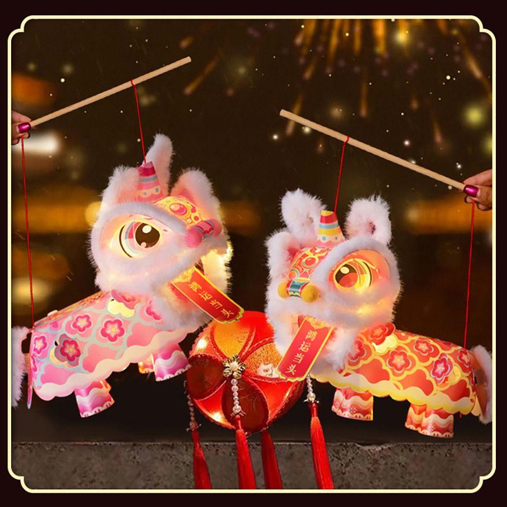 Dancing Lion Chinese New Year Lantern Cartoon Horse New Year Hanging Lantern Spring Festival