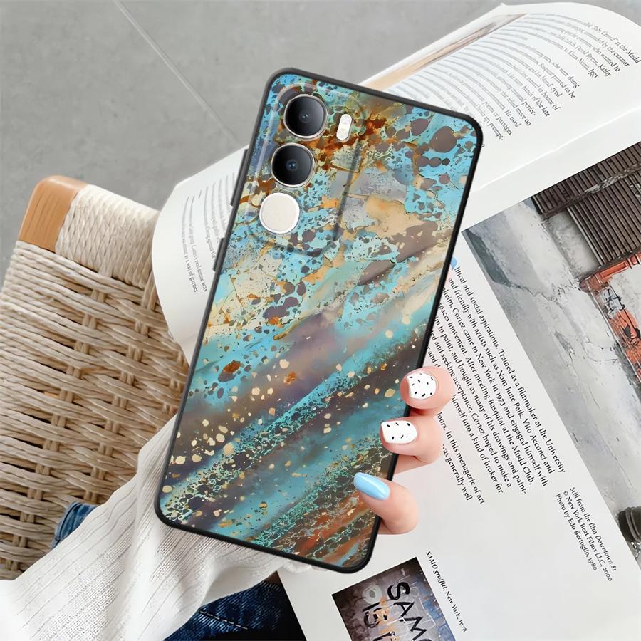 Case for Vivo Y52S Y93 Y71 Y91 V21E V23 V27 Y75 Y81 V29 Y53S Y50 Y95 V25 V30 Y51S Y78 Phone Cover Retro Rust Marks
