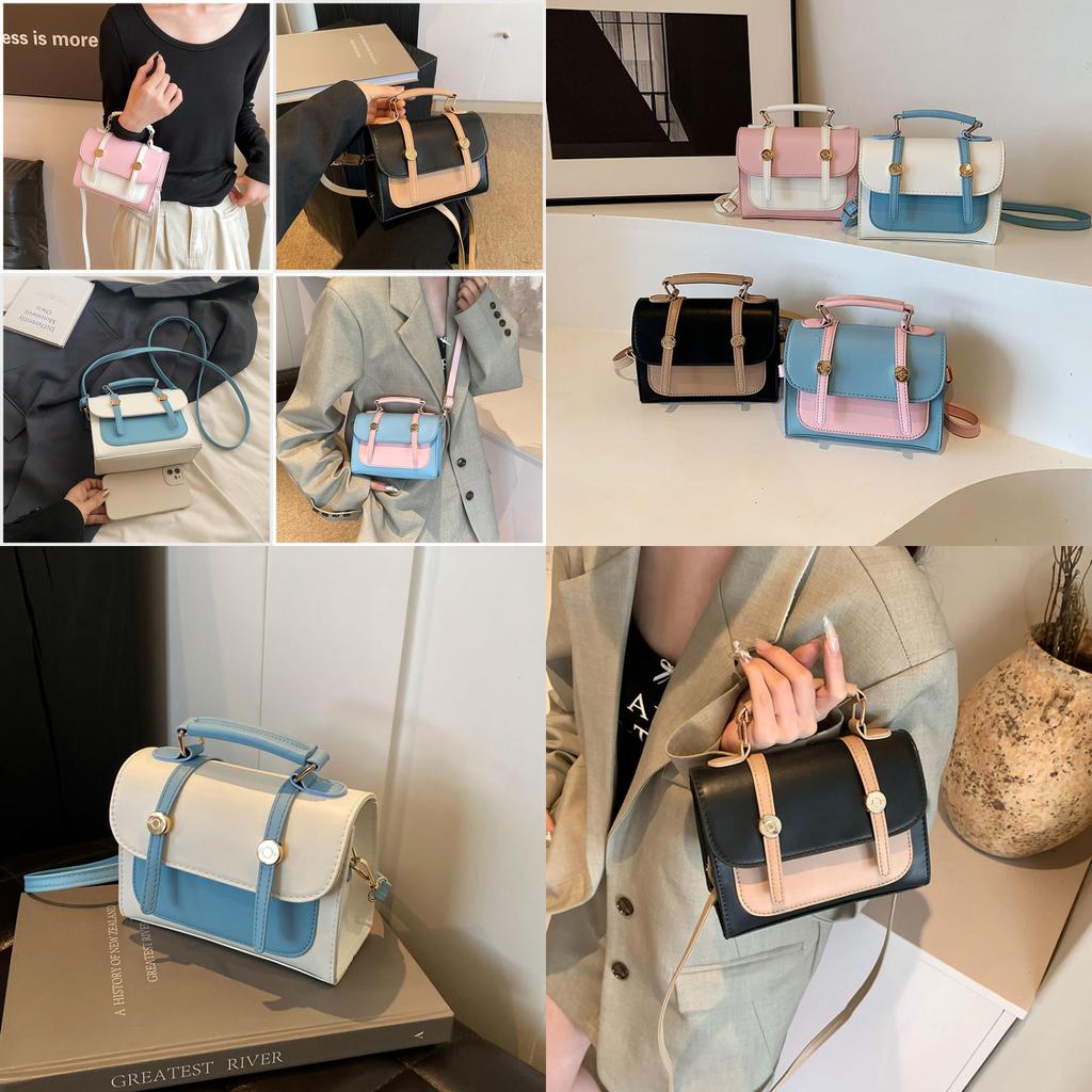 Stylish Color Block Handheld Shoulder Bag For Women In Fresh Summer Design 2024