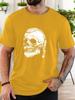 Unisex Black Crew Neck Tee Viking Beard Braid Skull Sketch Retro Gothic Graphic Soft Cotton Casual Male Short Sleeve Tops