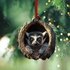 Forest Animal Christmas Ornament 2D Acrylic Owl Raccoon Koala Squirrel Xmas Tree Hanging Decoration for Tree Home Party Decor