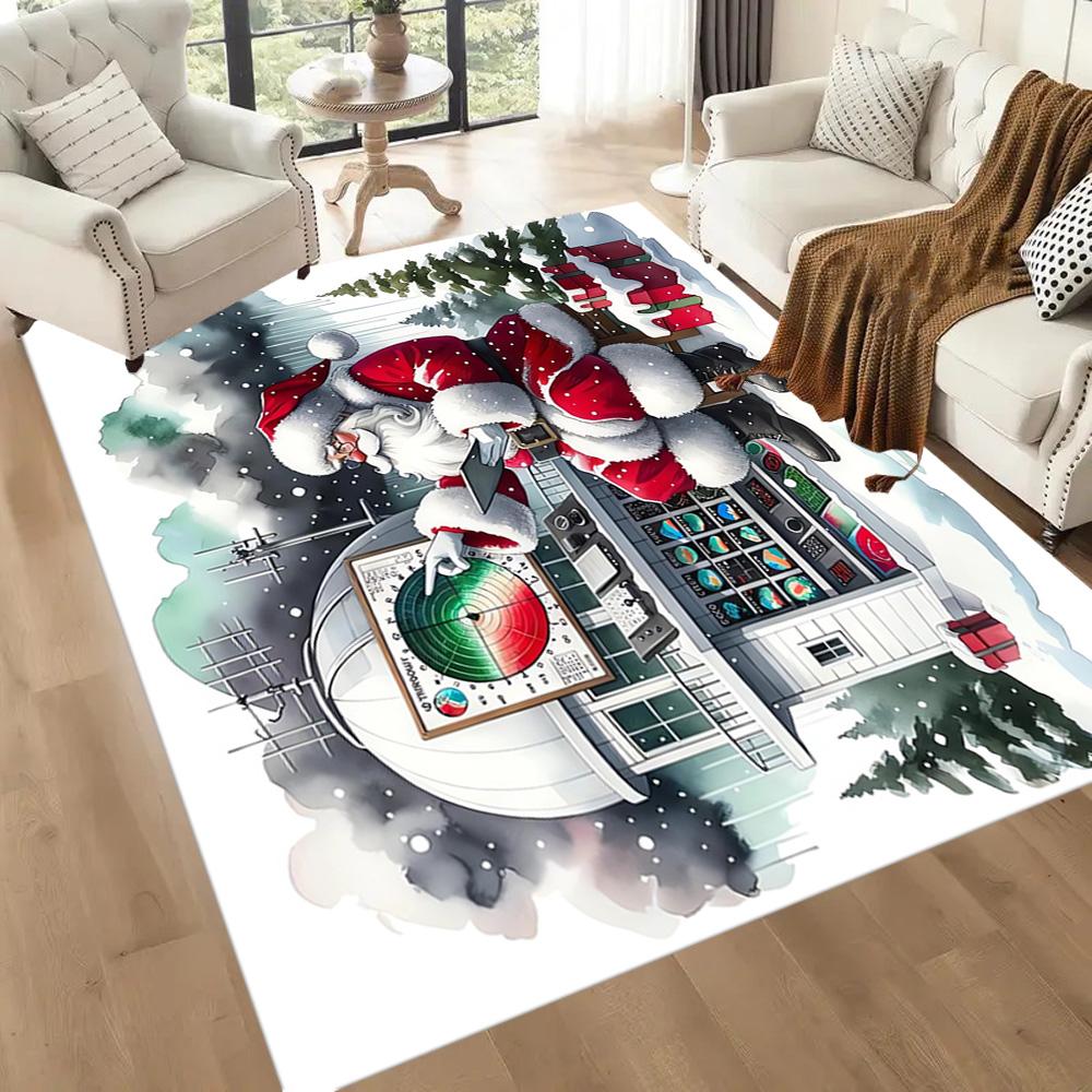Christmas Santa Claus Delivery Floor Mats for Living Room, Bedroom and Room Decoration Are Suitable for Gifts.