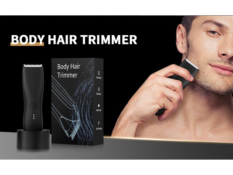 Waterproof Electric Body Hair Trimmer for Men - Armpit & Pubic Shaver