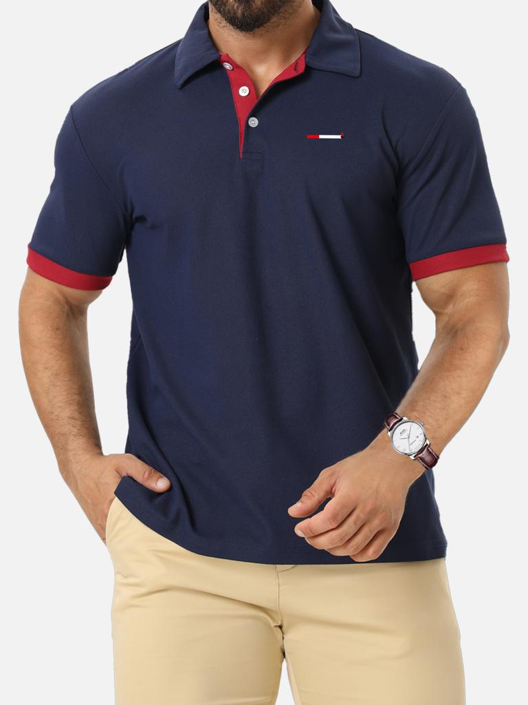 Men's Polo Shirts Short Sleeve - Shirts for Men's Regular-Fit, Casual Athletic Collared T-Shirts Black