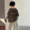 Boys Autumn Fake Two Piece Long Sleeve T Shirt