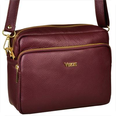 Fashionable Burgundy Leather Messenger Bag Vezze
