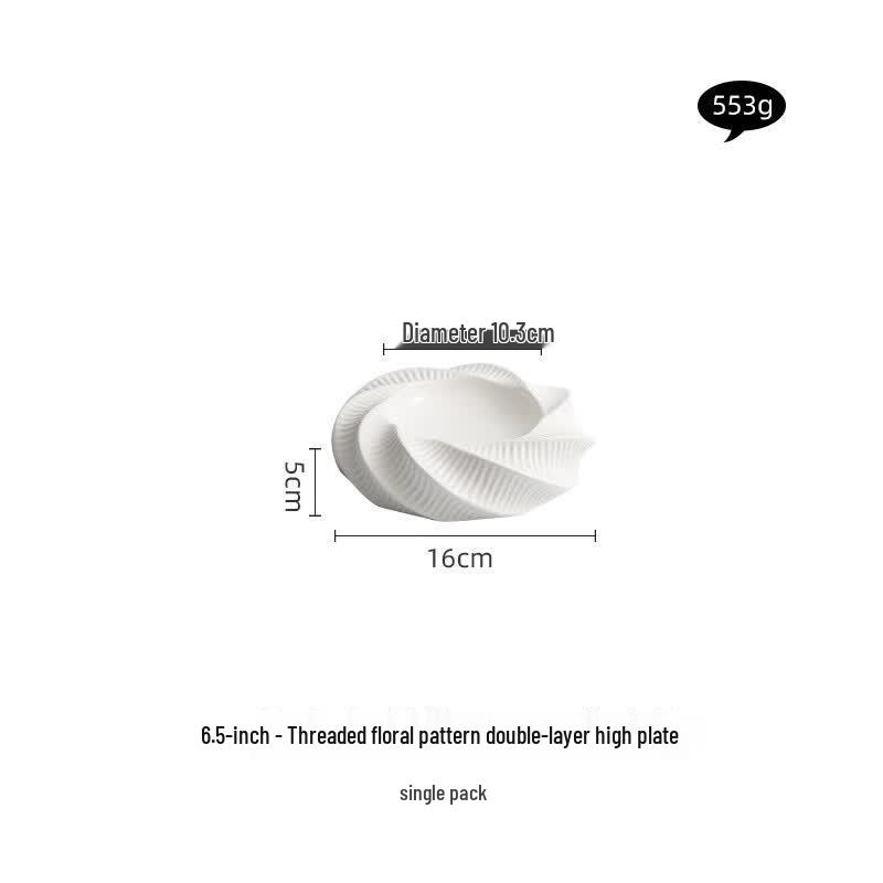 JIESITONG Threaded Floral Double-Layer Serving Plate