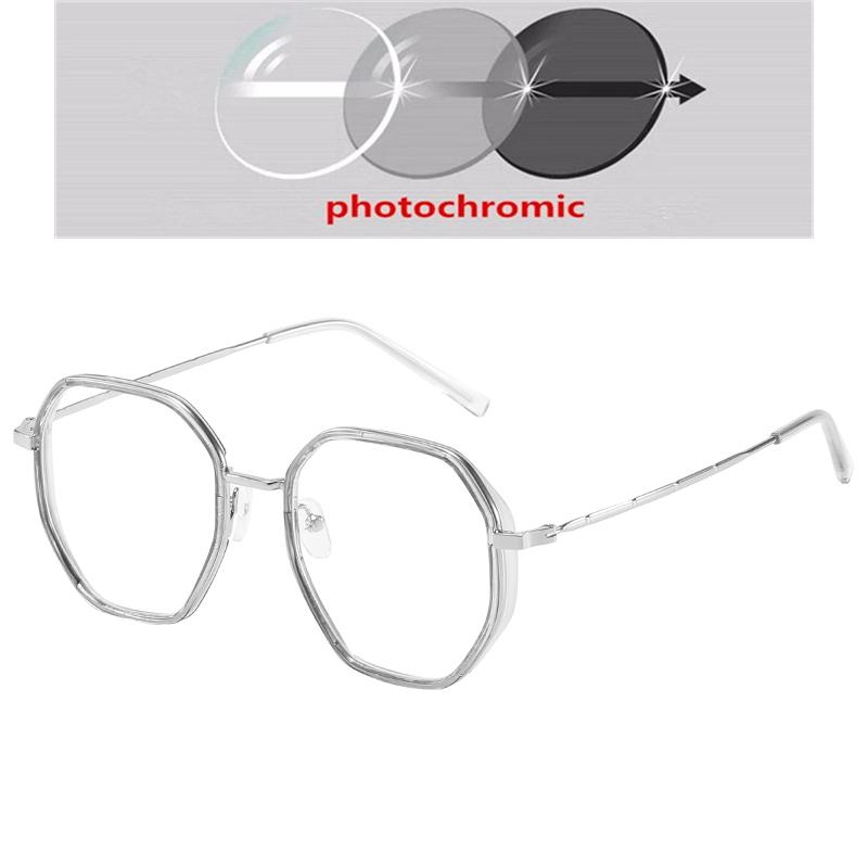 0 -0.5 -0.75 To -6.0 Polygon Student Myopia Eyeglasses Finished Women Men Vintage Metal Prescription Glasses For The Nearsighted