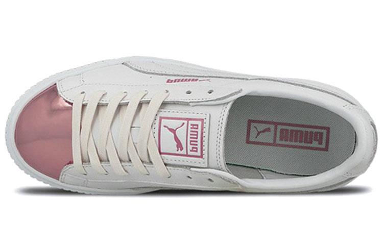 Women's Sneakers PUMA Basket Platform Metallic 'S 'White/Lilac Snow' Women's