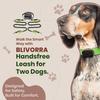 BLIVORRA-Hands-Free Dog Leash for 2 Dogs – Dual Bungee with Waist Belt, Pouch & Padded Handles – Tangle-Free, Shock Absorbing Leash for Walking,